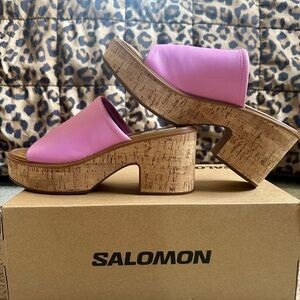 NEW WT Naturalizer Pink ‘Cassie’ Platform Slide Sandals